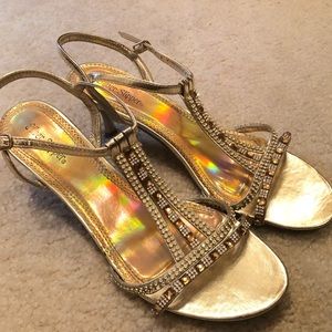 Golden evening sandels heels